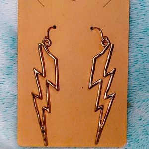 Gold lightning bolt earrings